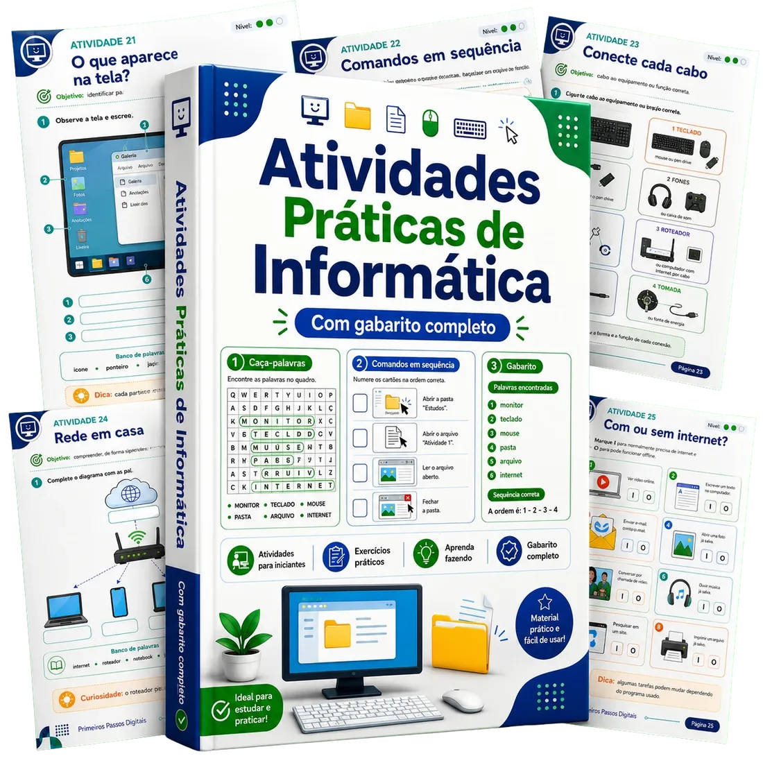 Caderno de Atividades Práticas de Informática — com gabarito completo